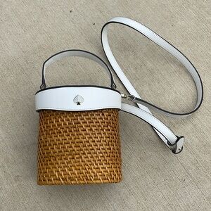 Kate Spade Mini Rose Rattan Bucket Bag